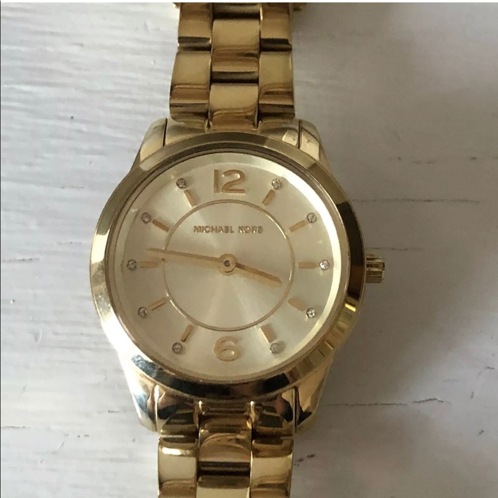 Michael Kors Petite Runway Watch Gold MK6590 - Picture 5 of 8